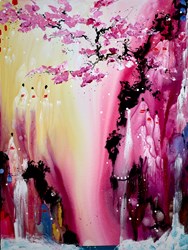 The Calling Gift 2/3 TRIPTYCH by Danielle O'Connor Akiyama - Glazed Original Painting on Box Canvas sized 36x48 inches. Available from Whitewall Galleries